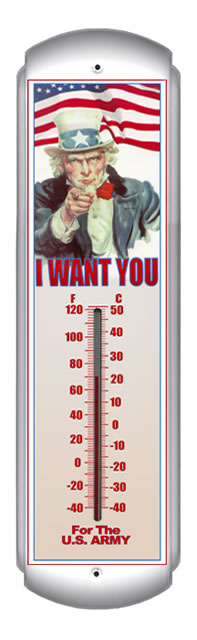 Indoor/Outdoor Thermometer - Uncle Sam Wants You